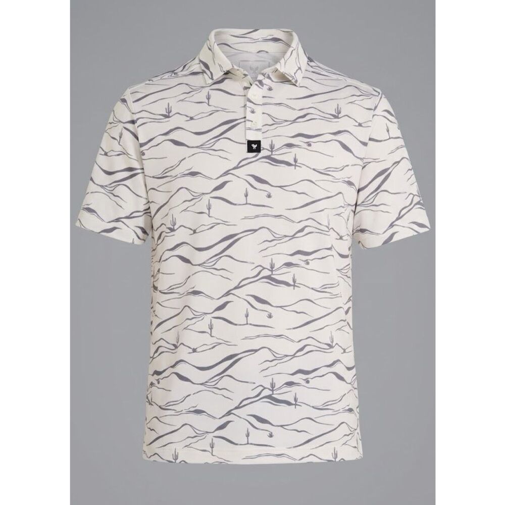 Bad Birdie Piqué Performance Golf Polo Desert Frontier Print Medium